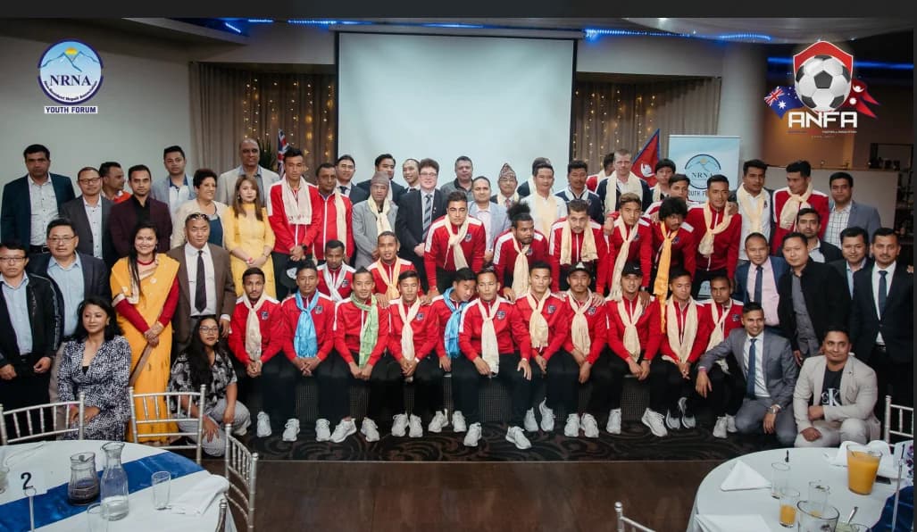 ANFA youth players and community members gathered at a federation event